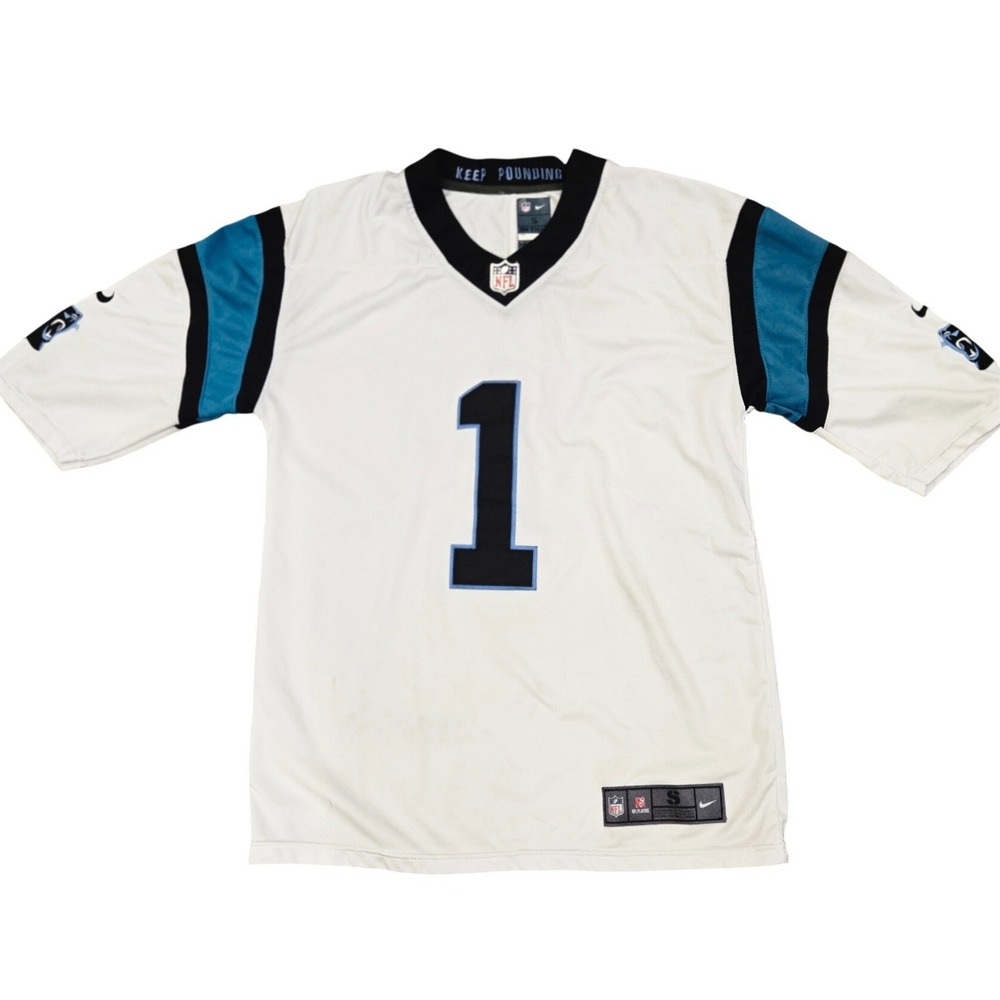 Nike Cam Newton Carolina Panthers White On Field Jersey Mens Small NFL 1